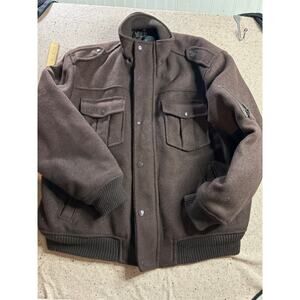 Jordan Craig Wool Bomber Jacket 2XL Brown Military Chore Workwear Style
